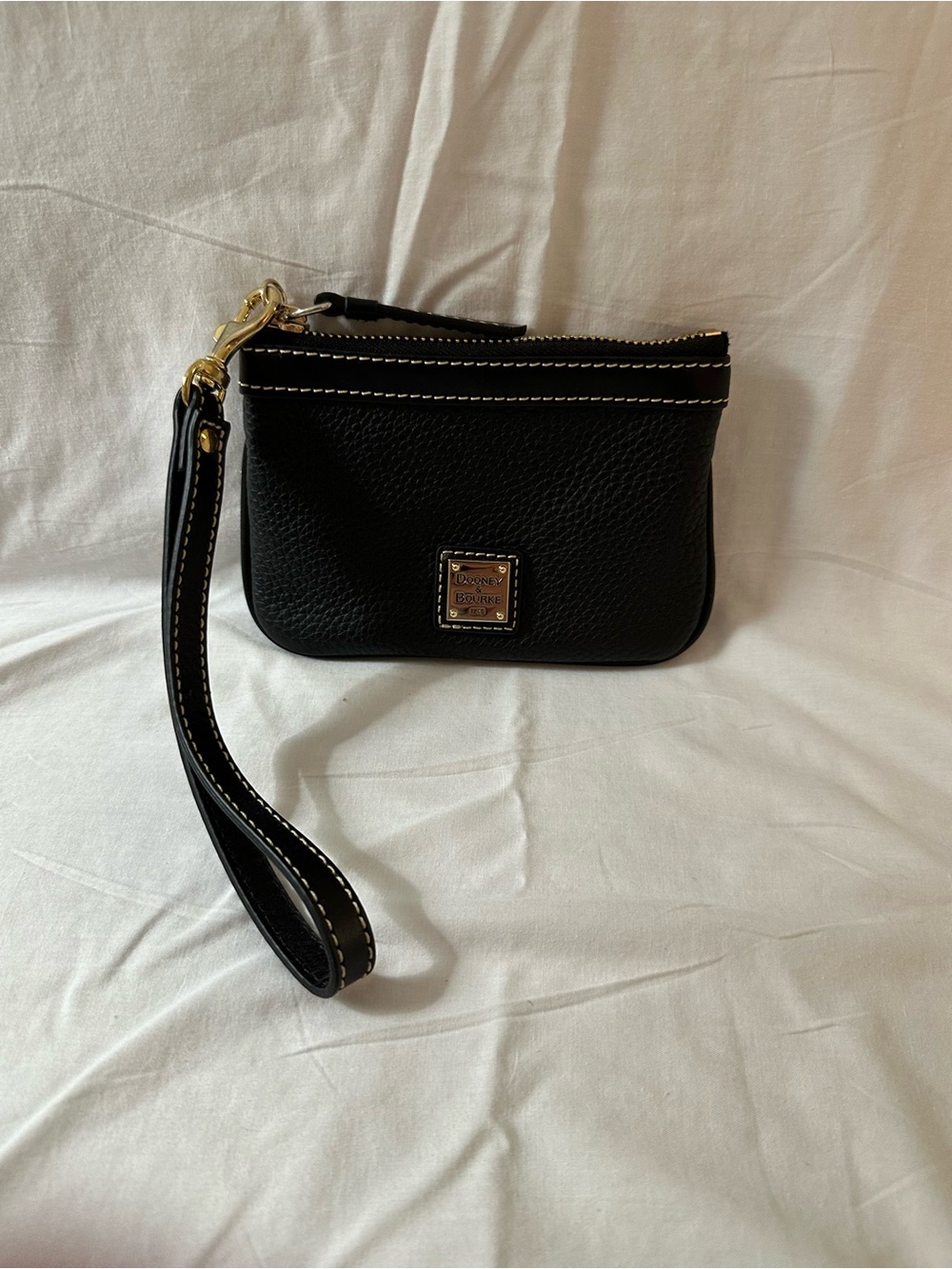 Dooney & Bourke Black Pebbled Leather Wristlet